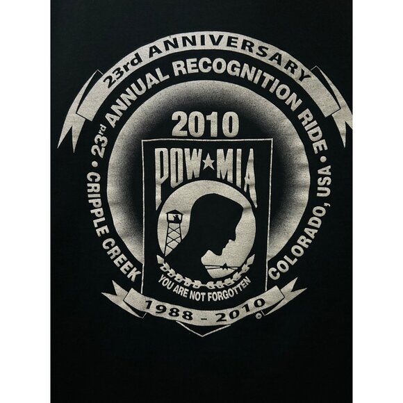 POW MIA Cripple Creek Colorado CO LS T-Shirt 2010 Salute to American Veterans - Picture 4 of 9